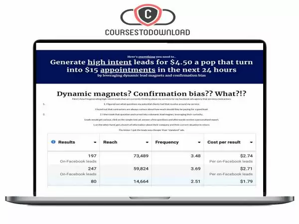 Dynamic Lead Magnets + B2B Meta Ads - Generate high intent leads for $4.50 a pop that turn into $15 appointments Download