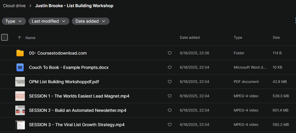 Justin Brooke - List Building Workshop